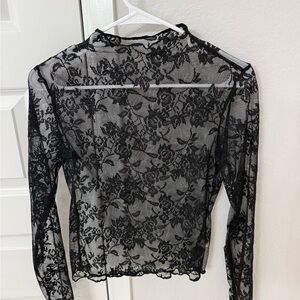 Elegant Black Lace Women Top